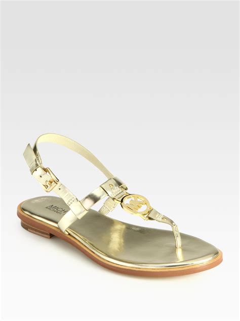 silver michael kors sandals|michael kors gold sandals sale.